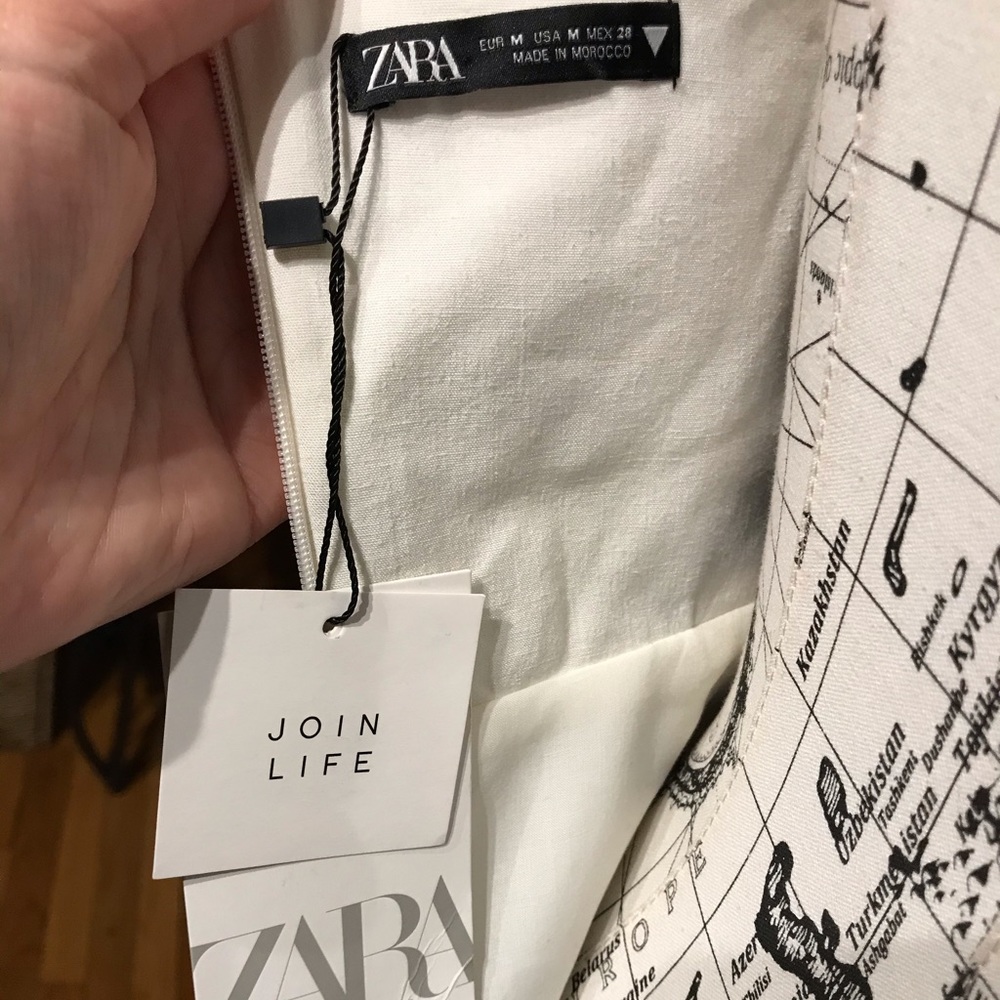 NWT Zara Linen Vintage Coquette Cottage Western Puff short sleeve twist knot M - Picture 10 of 15